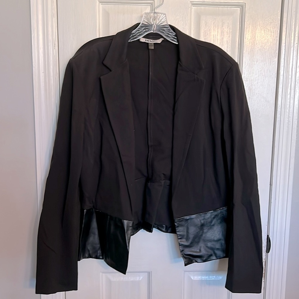 DKNYC faux leather blazer EUC